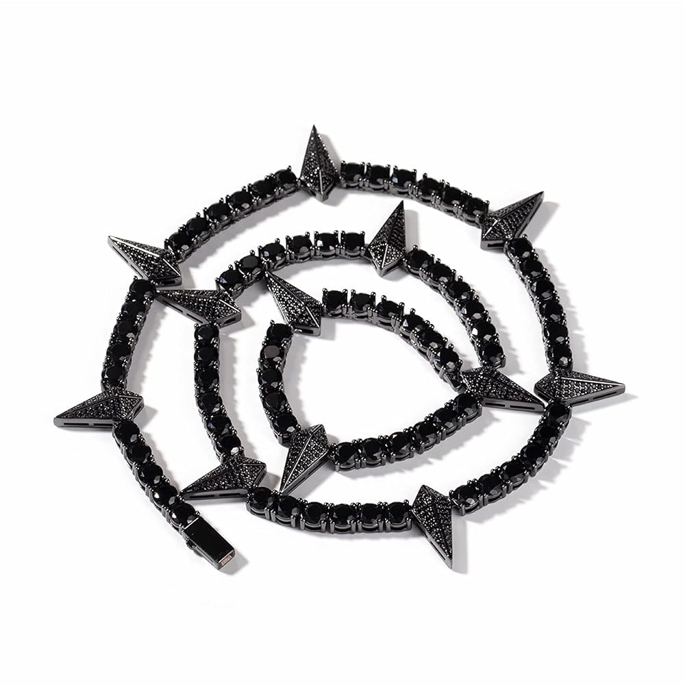 Skaisa Black Panther Necklace for Men, 22 Inch Black Chain